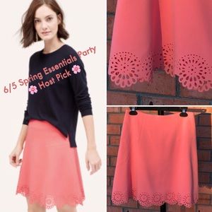 🌼 HP 🌼 Loft Pink Flower Laser-cut Skirt Sz 2